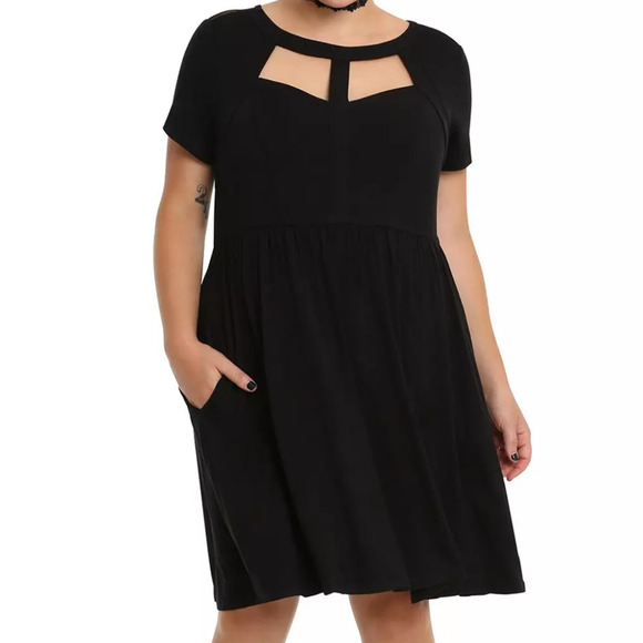 Hot Topic Dresses & Skirts - Hot Topic Cut Out Mesh Back Black Dress NWT